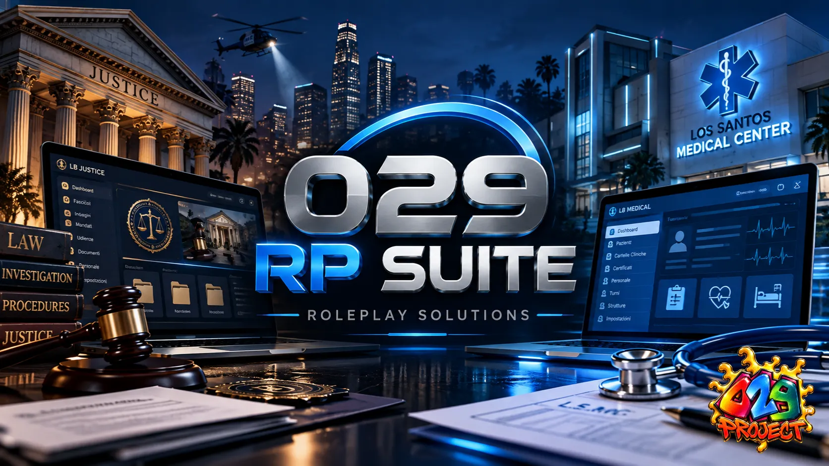 029 RP Suite — Roleplay Solutions: LB Justice e LB Medical, app gestionali per server roleplay di 029 Project
